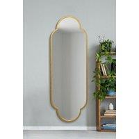 MirrorOutlet Gold Metal Framed Double Arched Oval Wall Mirror 67" X 23" 170 X 59M | Size: 1 Pack