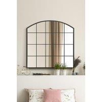 MirrorOutlet Black Framed Arched Window Leaner/Wall Mirror 39" X 39" (100x100CM) | Size: 1 Pack