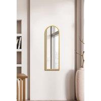 MirrorOutlet Gold Metal Framed Arched Wall Mirror 47" X 16" (120CM X 40CM) | Size: 1 Pack
