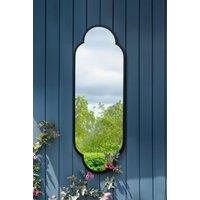 MirrorOutlet Black Metal Framed Double Arched Oval Garden Wall Mirror 59" X 20" (150CM X 52CM) | Size: 1 Pack