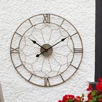 mysmartbuy London Indoor or Outdoor Garden Metal Skeleton Wall Clock - 60cm Dia in Copper