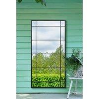 MirrorOutlet Black Metal Framed Window Wall or Leaner Garden Mirror (160CM X 80CM) | Size: 1 Pack