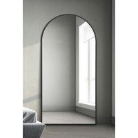 MirrorOutlet Black Framed Arched Leaner/Wall Mirror 75" X 47" (190CM X 120CM) | Size: 1 Pack