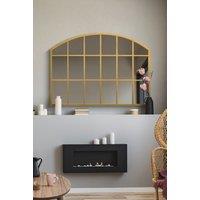 MirrorOutlet Gold Framed Arched Wall Over Mantle Mirror 35" X 26" (90CM X 65CM) | Size: 1 Pack