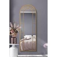 MirrorOutlet Gold Framed Arched Leaner/Wall Mirror 67" X 24" (170CM X 60CM) | Size: 1 Pack