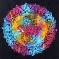 KDMD Double Cotton Bedspread + Wall Hanging - Black Hamsa