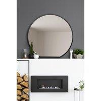 MirrorOutlet Black Framed Flat Bottom Circular Wall Mirror (105CM X 100CM) | Size: 1 Pack