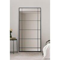 MirrorOutlet Black Metal Framed Window Wall or Leaner Mirror (180CM X 90CM) | Size: 1 Pack