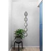 MirrorOutlet Black Metal Framed Tear Drop Wall Mirror 49" X 6" (124CM X 15CM) | Size: 1 Pack