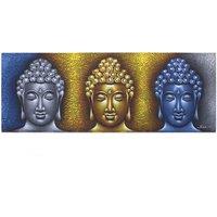 KDMD Buddha Painting - Three Heads Gold Detail