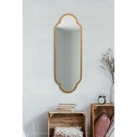 MirrorOutlet Gold Metal Framed Double Arched Oval Wall Mirror (102CM X 35.5CM) | Size: 1 Pack