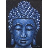 KDMD Buddah Painting - Blue Brocade Detail