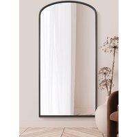 MirrorOutlet Black Metal Framed Arched Wall Leaner Mirror 79"x39" (200x100CM) | Size: 1 Pack