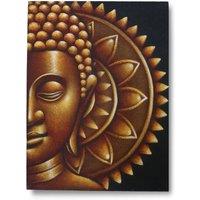 KDMD Gold Half Buddha Mandala 60x80cm in Brown | Size: 60x80 cm