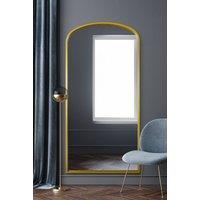 MirrorOutlet Gold Metal Framed Arched Wall Leaner Mirror 67"x33" (170x85CM) | Size: 1 Pack