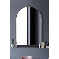 MirrorOutlet Black Metal Framed Arched Wall Mirror 47" X 31" (120CM X 80CM) | Size: 1 Pack