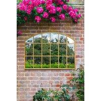 MirrorOutlet Gold Framed Arched Wall Garden Mirror 35 X 26 (90CM X 65CM) | Size: 1 Pack