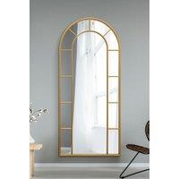 MirrorOutlet Gold Framed Arched Leaner/Wall Mirror 75" X 33" (190CM X 85CM) | Size: 1 Pack