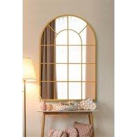 MirrorOutlet Gold Framed Arched Window Leaner/Wall Mirror 47" X 31" (120x80CM) | Size: 1 Pack