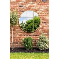 MirrorOutlet Gold Metal Frame Round Garden Wall Mirror 39 x 39 (100x100CM) | Size: 1 Pack