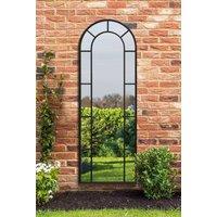 MirrorOutlet Black Framed Arched Leaner Garden Wall Mirror 67" X 24" (170 X 60CM) | Size: 1 Pack