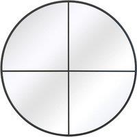 MirrorOutlet Black Large Circular Window Metal Garden Wall Mirror (200x200cm) | Size: 1 Pack