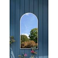 MirrorOutlet White Metal Framed Arched Leaner/Wall Garden Mirror (140CM X 70CM) | Size: 1 Pack