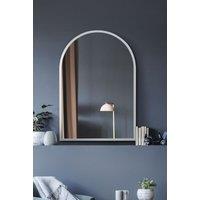 MirrorOutlet White Metal Framed Arched Wall Mirror 39" X 27" (100CM X 70CM) | Size: 1 Pack