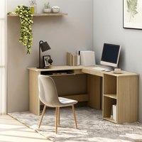 Berkfield Home L-Shaped Corner Desk Sonoma Oak 120x140x75 cm Engineered Wood in Brown | Size: 120 x 140 x 75 cm