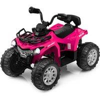 Gymax 4-Wheel ATV 12V Kids Electric Ride On Quad With Music Headlight in Pink