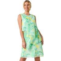 Petite Lemon Print Layered A-Line Dress
