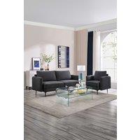 More4Homes Sofia 1+3 Seater Fabric Sofa Set in Charcoal