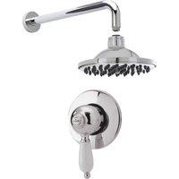 Balterley Traditional Concealed Manual Valve with Head Arm Shower Set White in Silver