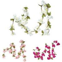 Homescapes Set of 3 Artificial Blossom Flower Garlands, 5 Ft