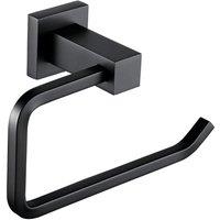 Nes Home Matte Black Square Wall Mounted Bathroom Toilet Paper Roll Holder