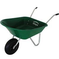 simpa 85 Litre Green Plastic Wheelbarrow with Pnuematic Tyre
