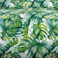 Velosso Tropical Leaf Cotton Rich Printed Duvet Cover & Pillowcase Set in Green | Size: Double