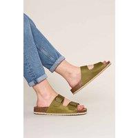 Moshulu Women's 'Bavaria Waxy' Cork Footbed Sandals in Green | Size: 7