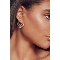 Otis Jaxon London Women's Hexagonal Geometric Sterling Silver Hoop Earrings in Rose Gold