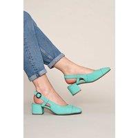 Moshulu Women's 'Emiko' Nubuck Slingback Court Heels in Bright Blue | Size: 6.5