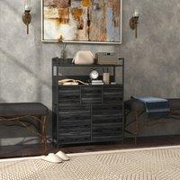 HOMCOM Bedroom Chest of Drawers 7 Drawer Dresser w/ Shelves in Black