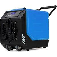 Gymax Rolling Commercial Dehumidifier With Pump 90L/Day Rotational Dehumidifier in Blue
