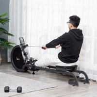 HOMCOM Magnetic Foldable Rower with 16 Level Adjustable Resistance Home in Black | Size: Standard