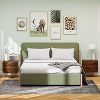 HOMCOM Bedside Tables Set of 2, Modern Side Table Set with 2 Drawers, Brown