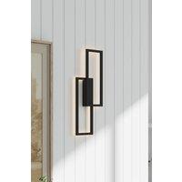 H&O Direct Industrial Rectangular Wall Light in Black