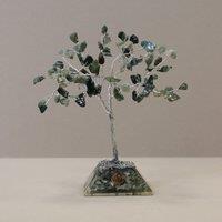 KDMD Gemstone Tree with Organite Base - 80 Stone - Moss Agate in Green