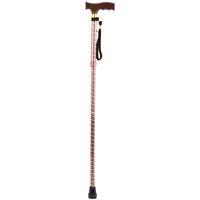 Aidapt Extendable Plastic Handled Walking Stick with Engraved Pattern Brown