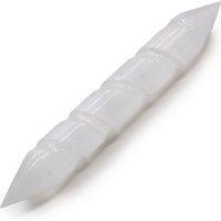 KDMD Selenite Spiral Wands - 16 cm (Point Both Ends) in Grey