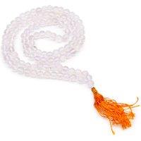 KDMD Women's 108 Bead Mala - Rock Crystal in White