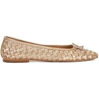Dune London Women's 'Heat' Leather Ballet Pumps in Gold | Size: 3